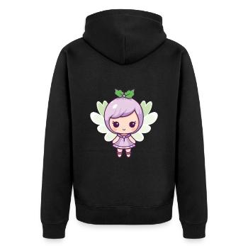 Fairy Comic Cute - Unisex Premium Organic Zip Hoodie - black - Back - Nico (187cm)