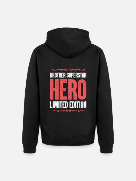 Best Brother Hero Saying - Unisex Premium Organic Zip Hoodie - black