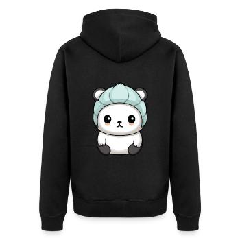 Polar Bear Winter Polar Bear Animal Comic - Unisex Premium Organic Zip Hoodie - black - Back - Nico (187cm)