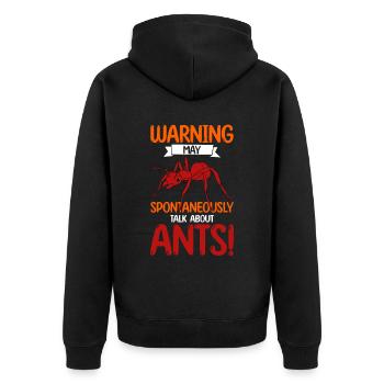 Antkeeping Ameisenzucht Ameisen - Unisex Premium Bio Zip Hoodie - Schwarz - Hinten - Nico (187cm)
