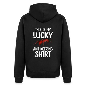 Antkeeping Ameisenzucht Ameisen - Unisex Premium Bio Zip Hoodie - Schwarz - Hinten - Nico (187cm)