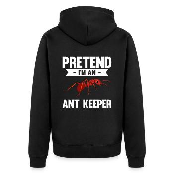 Antkeeping Ameisenzucht Ameisen - Unisex Premium Bio Zip Hoodie - Schwarz - Hinten - Nico (187cm)