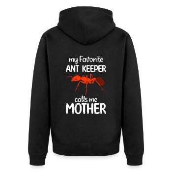 Antkeeping Ameisenzucht Ameisen - Unisex Premium Bio Zip Hoodie - Schwarz - Hinten - Nico (187cm)