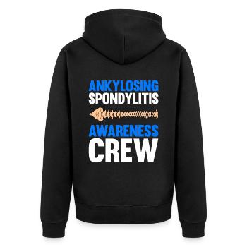 Spondylarthrite ankylosante, spondylarthrite ankylosante - Veste à capuche bio Premium Unisexe - noir - Dos - Nico (187cm)