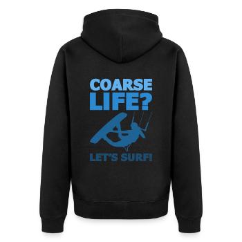 Kiteboarding Kitesurfer Kitesurfing Kiteboarder - Unisex Premium Organic Zip Hoodie - black - Back - Nico (187cm)