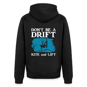 Kiteboarding Kitesurfer Kitesurfing Kiteboarder - Unisex Premium Organic Zip Hoodie - black - Back - Nico (187cm)