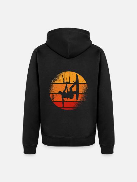 Kiteboarding Kitesurfer Kitesurfing Kiteboarder - Unisex Premium Organic Zip Hoodie - black