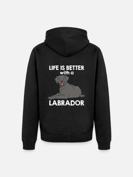 Labrador Dog Labrador Retriever - Unisex Premium Organic Zip Hoodie - black