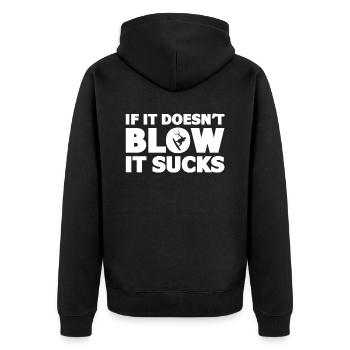 Kiteboarding Kitesurfer Kitesurfing Kiteboarder - Unisex Premium Organic Zip Hoodie - black - Back - Nico (187cm)