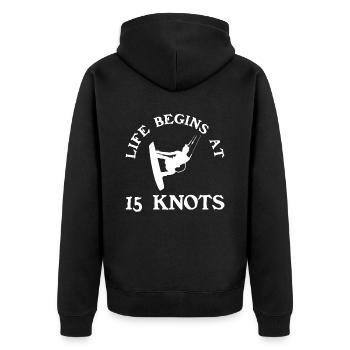 Kiteboarding Kitesurfer Kitesurfing Kiteboarder - Unisex Premium Organic Zip Hoodie - black - Back - Nico (187cm)