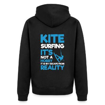 Kiteboarding Kitesurfer Kitesurfing Kiteboarder - Unisex Premium Organic Zip Hoodie - black - Back - Nico (187cm)