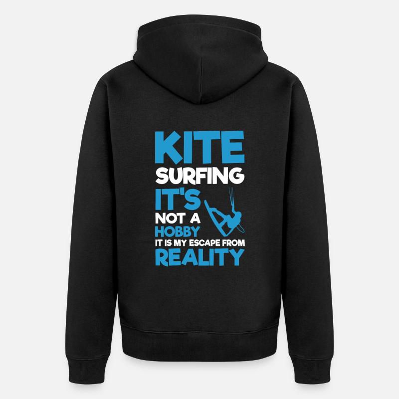 Kitesurf Kitesurf Kitesurf Kiteboarder - Veste à capuche bio Premium Unisexe - noir
