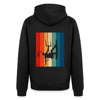 Kiteboarding Kitesurfer Kitesurfing Kiteboarder - Unisex Premium Organic Zip Hoodie - black - Back - Nico (187cm)