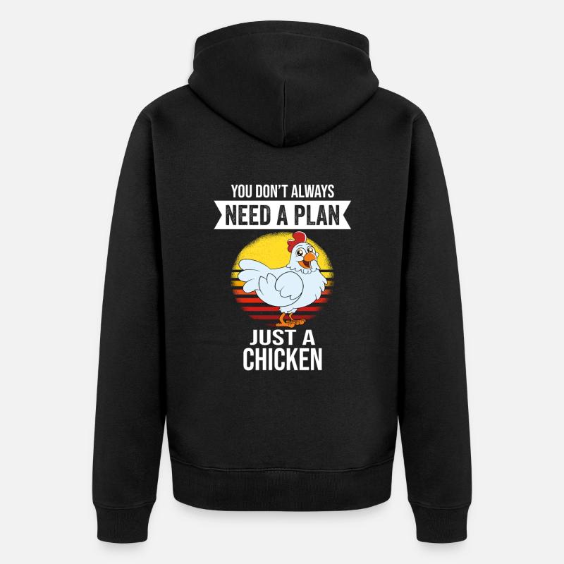 Drôle De Poulet Dire Poulet - Veste à capuche bio Premium Unisexe - noir