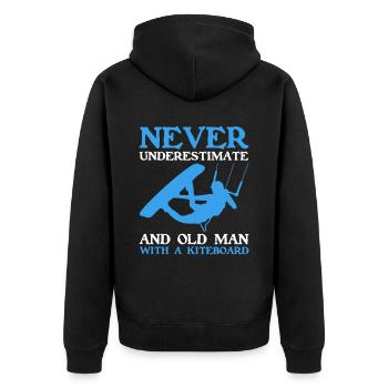 Kiteboarding Kitesurfer Kitesurfing Kiteboarder - Unisex Premium Organic Zip Hoodie - black - Back - Nico (187cm)