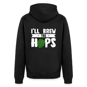 Beer Drink Beer Brewing Beer Brewer - Unisex Premium Organic Zip Hoodie - black - Back - Nico (187cm)