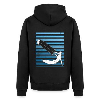 Kiteboarding Kitesurfer Kitesurfing Kiteboarder - Unisex Premium Organic Zip Hoodie - black - Back - Nico (187cm)