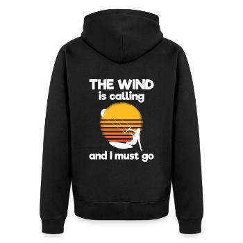 Kiteboarding Kitesurfer Kitesurfing Kiteboarder - Unisex Premium Organic Zip Hoodie - black - Back - Nico (187cm)
