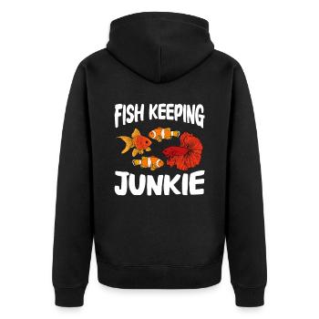 Aquaristics, Fish farming, Aquarists - Unisex Premium Organic Zip Hoodie - black - Back - Nico (187cm)