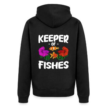 Aquaristics, Fish farming, Aquarists - Unisex Premium Organic Zip Hoodie - black - Back - Nico (187cm)