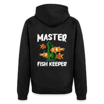 Aquaristics, Fish farming, Aquarists - Unisex Premium Organic Zip Hoodie - black - Back - Nico (187cm)
