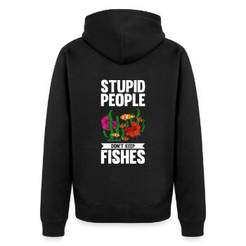 Aquaristics, Fish farming, Aquarists - Unisex Premium Organic Zip Hoodie - black - Back - Nico (187cm)
