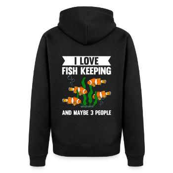Aquaristics, Fish farming, Aquarists - Unisex Premium Organic Zip Hoodie - black - Back - Nico (187cm)