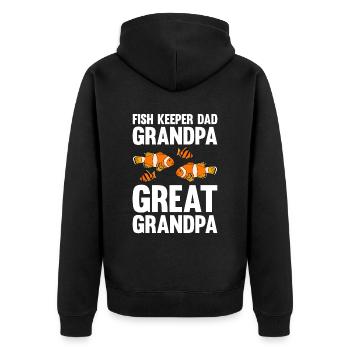 Aquaristics, Fish farming, Aquarists - Unisex Premium Organic Zip Hoodie - black - Back - Nico (187cm)