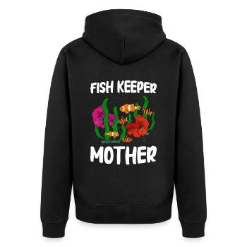 Aquaristics, Fish farming, Aquarists - Unisex Premium Organic Zip Hoodie - black - Back - Nico (187cm)