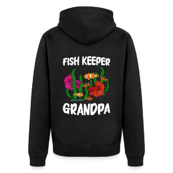 Aquaristics, Fish farming, Aquarists - Unisex Premium Organic Zip Hoodie - black - Back - Nico (187cm)