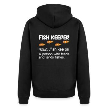 Aquaristics, Fish farming, Aquarists - Unisex Premium Organic Zip Hoodie - black - Back - Nico (187cm)