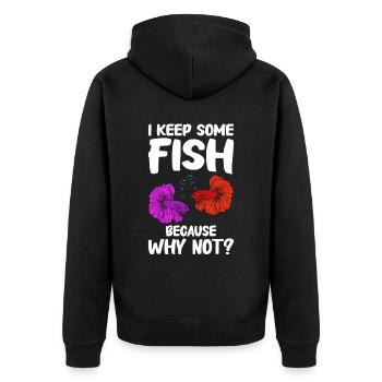 Aquaristics, Fish farming, Aquarists - Unisex Premium Organic Zip Hoodie - black - Back - Nico (187cm)