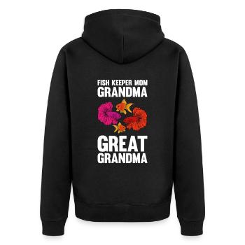 Aquaristics, Fish farming, Aquarists - Unisex Premium Organic Zip Hoodie - black - Back - Nico (187cm)