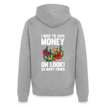 Aquaristics, Fish farming, Aquarists - Unisex Premium Organic Zip Hoodie - heather grey - Back - Nico (187cm)