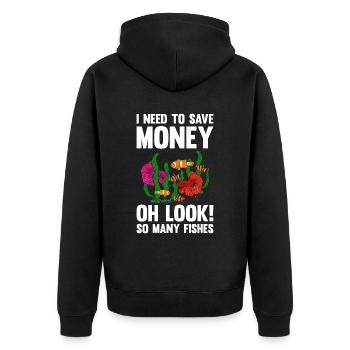 Aquaristics, Fish farming, Aquarists - Unisex Premium Organic Zip Hoodie - black - Back - Nico (187cm)