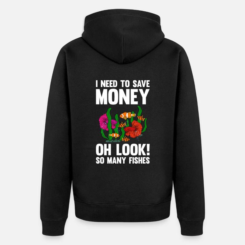 Aquariophiles piscicoles d'aquarium - Veste à capuche bio Premium Unisexe - noir