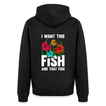 Aquaristics, Fish farming, Aquarists - Unisex Premium Organic Zip Hoodie - black - Back - Nico (187cm)