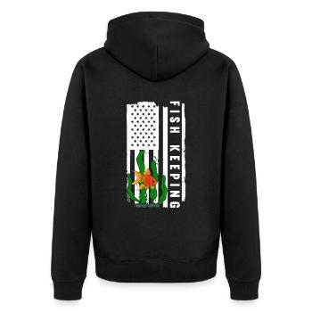 Aquaristics, Fish farming, Aquarists - Unisex Premium Organic Zip Hoodie - black - Back - Nico (187cm)