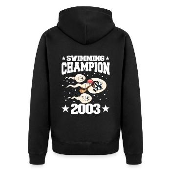 2003 Anniversaire 21 ans - Veste à capuche bio Premium Unisexe - noir - Dos - Nico (187cm)