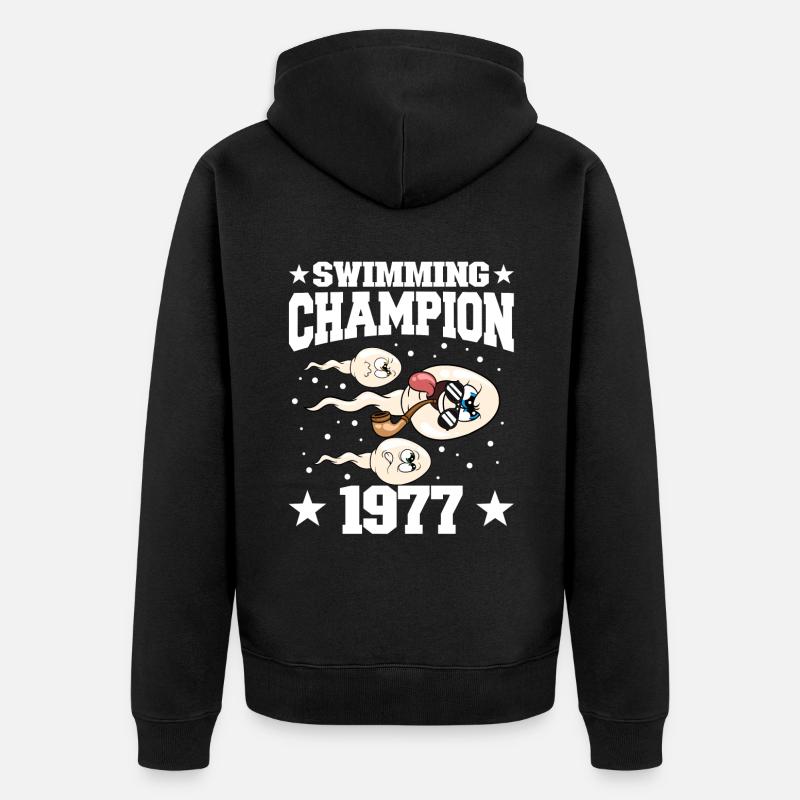 1977 Anniversaire 47 ans - Veste à capuche bio Premium Unisexe - noir