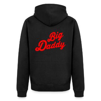 Big daddy - Unisex Premium Bio Zip Hoodie - Schwarz - Hinten - Nico (187cm)