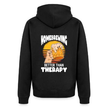 Beer Homebrewing Beer Be - Unisex Premium Organic Zip Hoodie - black - Back - Nico (187cm)