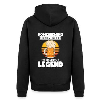 Beer Homebrewing Beer Be - Unisex Premium Organic Zip Hoodie - black - Back - Nico (187cm)