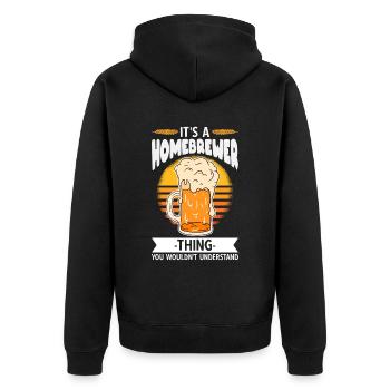 Bière Brassage Amateur Bière Be - Veste à capuche bio Premium Unisexe - noir - Dos - Nico (187cm)
