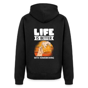 Bière Brassage Amateur Bière Be - Veste à capuche bio Premium Unisexe - noir - Dos - Nico (187cm)