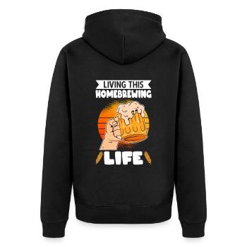 Bière Brassage Amateur Bière Be - Veste à capuche bio Premium Unisexe - noir - Dos - Nico (187cm)