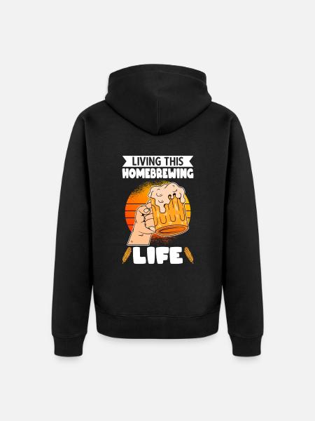 Beer Homebrewing Beer Be - Unisex Premium Organic Zip Hoodie - black