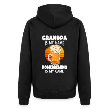 Bière Brassage Amateur Bière Be - Veste à capuche bio Premium Unisexe - noir - Dos - Nico (187cm)
