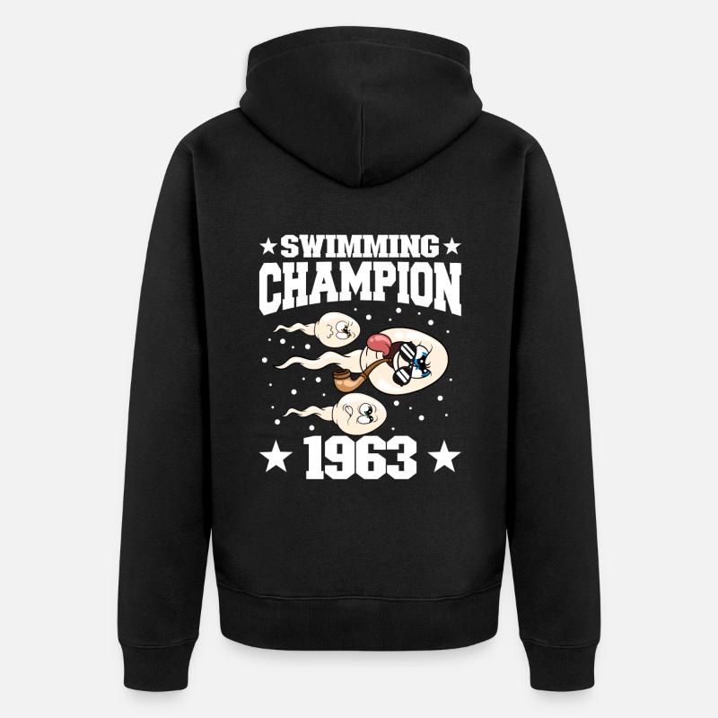 1963 Anniversaire 61 ans - Veste à capuche bio Premium Unisexe - noir