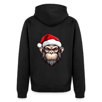 Tête de singe Noël Noël - Veste à capuche bio Premium Unisexe - noir - Dos - Nico (187cm)